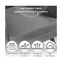 Yaheetech Tufted Accent Chair Mid Century Modern Fabric Arm Chair