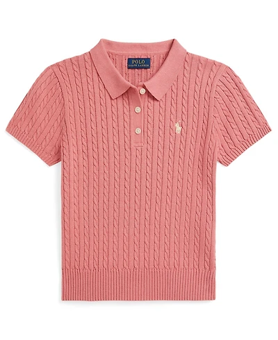 Polo Ralph Lauren Girls' 7-16 Mini-Cable Polo Sweater