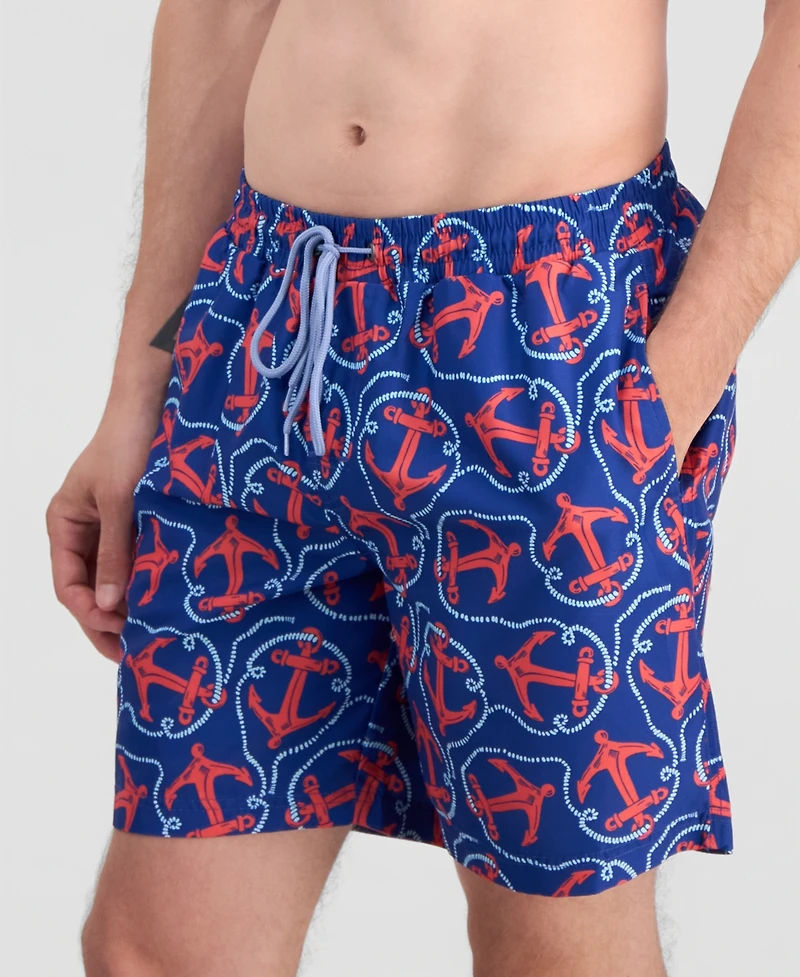 Club Room Men's Anchor Rope 7" Swim Trunks, Macy's Exclusive