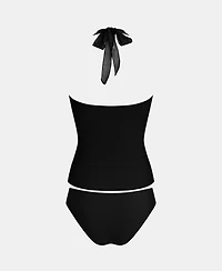 Cupshe Women's Chic Tankini Swimsuit with Mesh Inserts