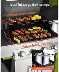 Ecooso 4-Burner Propane Gas Grill with Side Burner