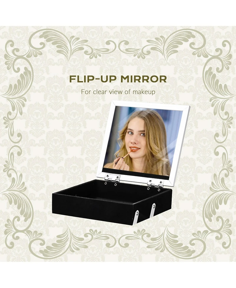 Byootique Makeup Train Case Trolley w/ Cube Case Cosmetic Organizer Rococo