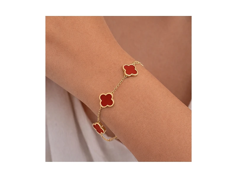 Rivka Friedman Carnelian Flower Station Bracelet