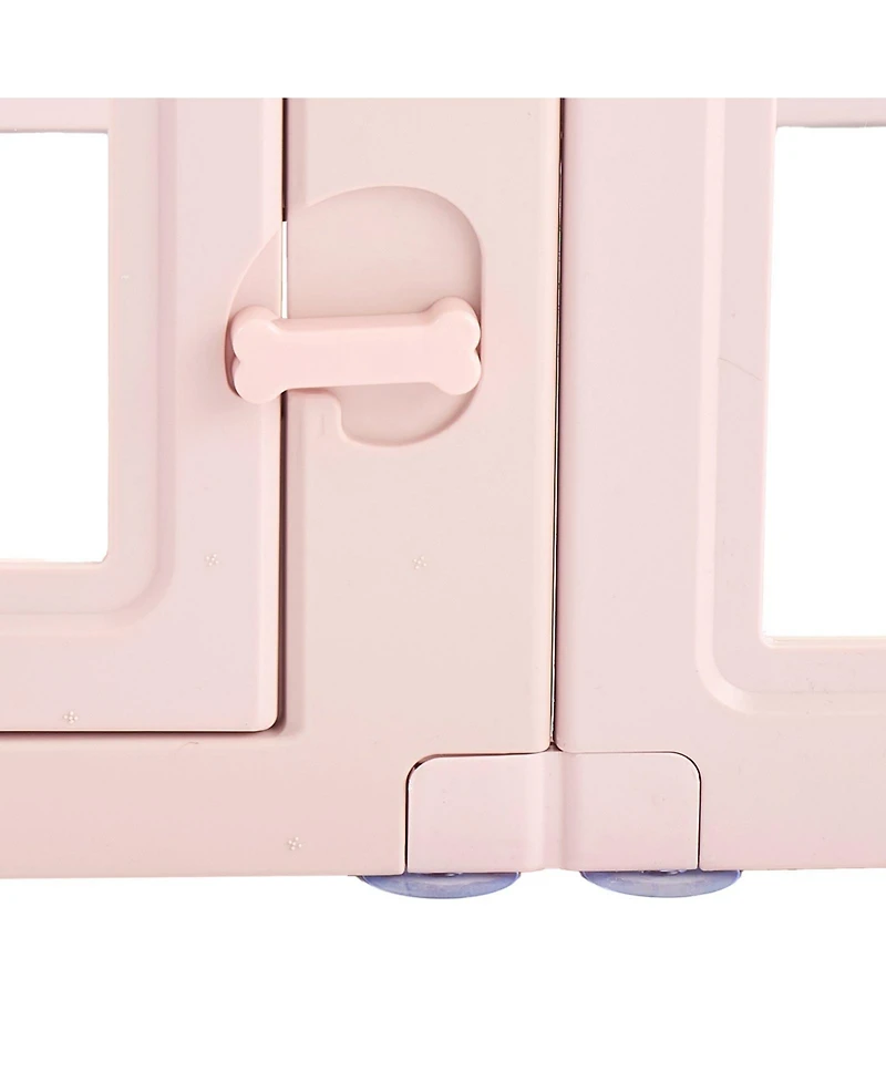 Cozito Dog Whelping Box, 60 x 59 x 23 in Clear Plastic Whelping Pen for X-Large Dogs, Waterproof w/ Windows & Door Lock, Easy-Clean Indoor Birth Kit