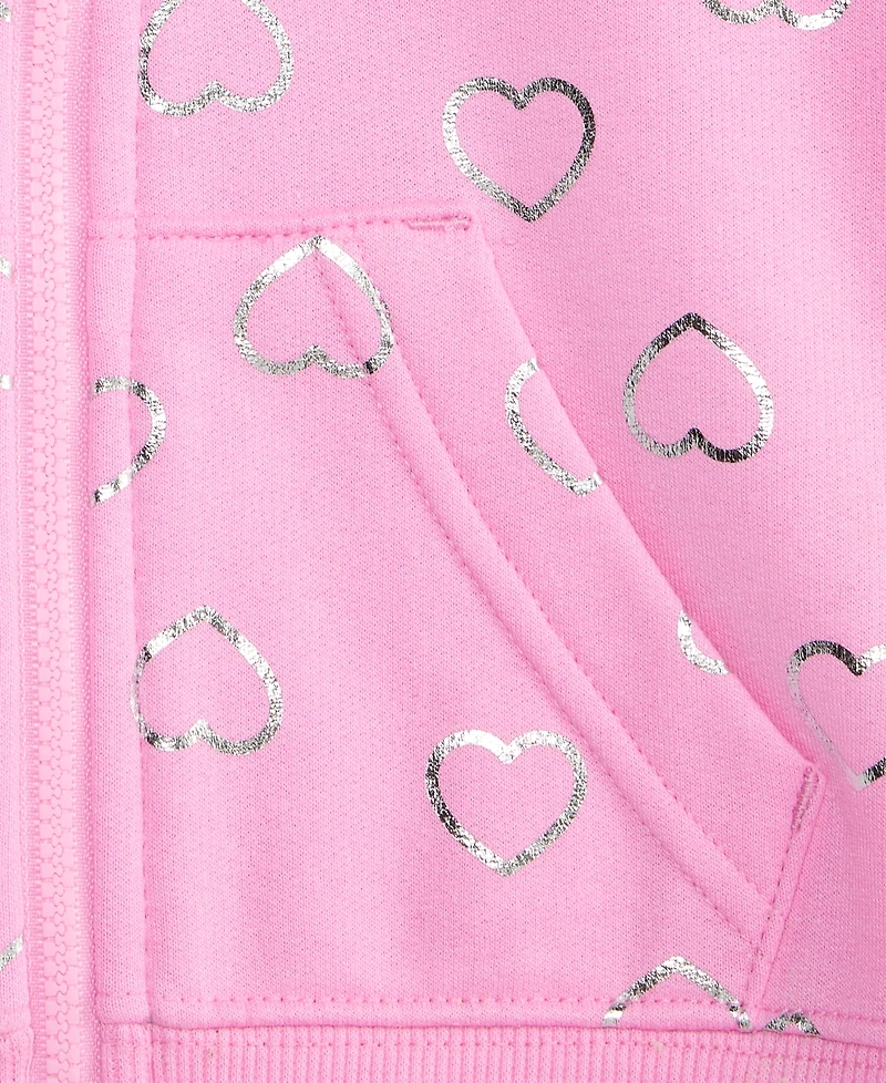 Epic Threads Toddler Girls' 12M-5T Metallic-Heart Hoodie, Macy's Exclusive