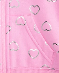 Epic Threads Toddler Girls' 12M-5T Metallic-Heart Hoodie, Macy's Exclusive