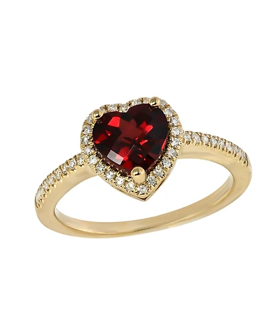 Macy's Garnet (1-1/2 ct. t.w.) & Diamond (1/6 ct. t.w.) Ring in 14k Yellow Gold