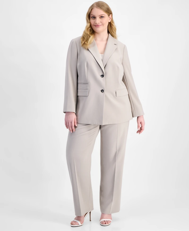 Anne Klein Plus Notched Collar Two-Button Blazer