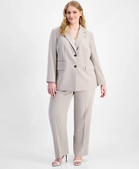 Anne Klein Plus Notched Collar Two-Button Blazer