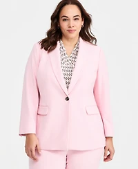 Anne Klein Plus Notched Collar One-Button Blazer