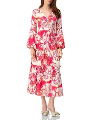 Ivonne Women's Puff Sleeve Floral Maxi Dress