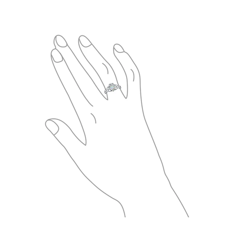 Bling Jewelry Bff Celtic Irish Friendship Promise Created Opal Claddagh Ring Sterling Silver