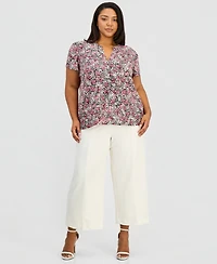 Anne Klein Essentials Plus Tulip-Sleeve Knit Top