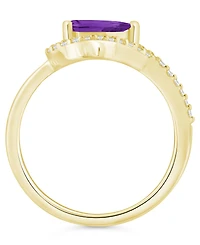 Macy's Gemstone and Diamond Ring (1/5 ct. t.w.) 10k White Gold (also Yellow Gold)