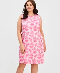 Kasper Plus Sleeveless Jacquard Sheath Dress