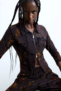 Desigual Women's Flocked Zipper T-shirt