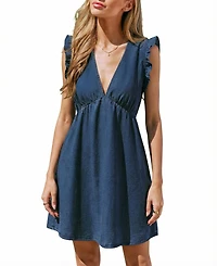 Cupshe Women's V-Neck Ruffle Mini Dress
