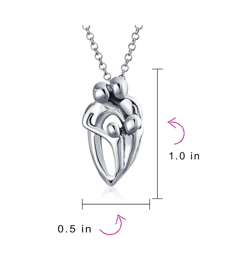Bling Jewelry Loving Family Child Father Mother Necklace Pendant .925 Sterling Silver