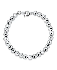 Bling Jewelry 6MM Bead Ball Strand Bracelet in .925 Sterling Silver