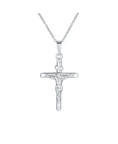 Bling Jewelry Religious Inri Jesus Crucifix Cross Necklace Pendant Sterling Silver 18 Inch