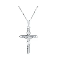 Bling Jewelry Religious Inri Jesus Crucifix Cross Necklace Pendant Sterling Silver 18 Inch