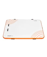 Mecale 8' x 5' Inflatable Floating Dock Platform with Non-Slip Surface and Detachable Ladder