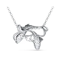 Bling Jewelry Nautical Water Fish Pisces Zodiac Sign Pendant Necklace .925 Sterling Silver
