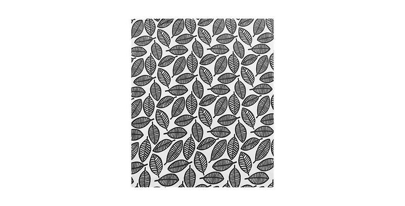 Slickblue 72-Inch Black White Leaf Pattern Polyester Shower Curtain