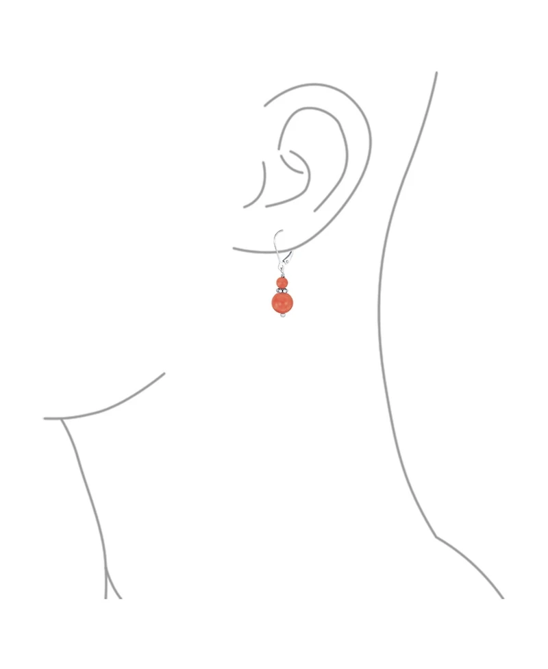 Bling Jewelry Orange Ball Drop Dangle Earrings Milgrain Separator Sterling Silver Leverback