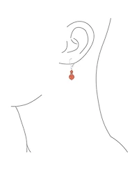 Bling Jewelry Orange Ball Drop Dangle Earrings Milgrain Separator Sterling Silver Leverback