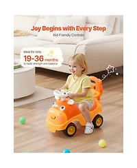 Slickblue Ride On Toddler Push Car, Push Car for Toddler 19 to 36 Months, Kids Ride On Toy with Horn & Music
