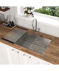 flynama 33x19x9inch Undermount Kitchen Sink Stainless Steel Single Bowl 16 Gauge Deep Basin