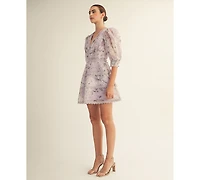 Arose Studio, Inc Women's Scarlett Printed V-Neck Mini Dress