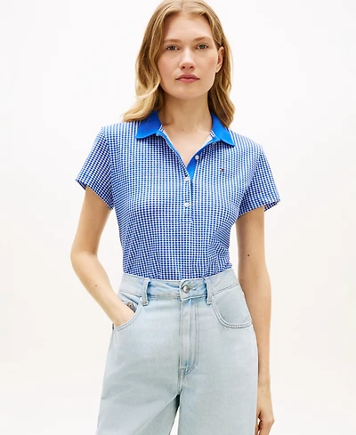 Tommy Hilfiger Women's Classic Pique Printed Short-Sleeve Polo Top