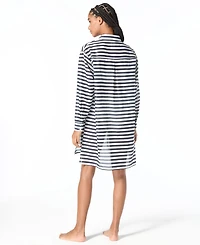 Michael Kors Women's Striped Cover-Up Swim Shirt