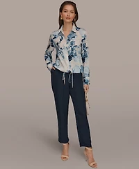 Donna Karan New York Women's Printed Long-Sleeve Top