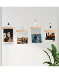 12-Pack Wood Clamp Hangers with Felt Lining, 10-Inch Non-Slip Wooden Pants/Skirts Hangers for Trousers, Jeans, Shorts, and Delicate Fabrics