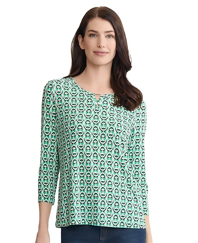 Jones New York Women's Keyhole Neck Top