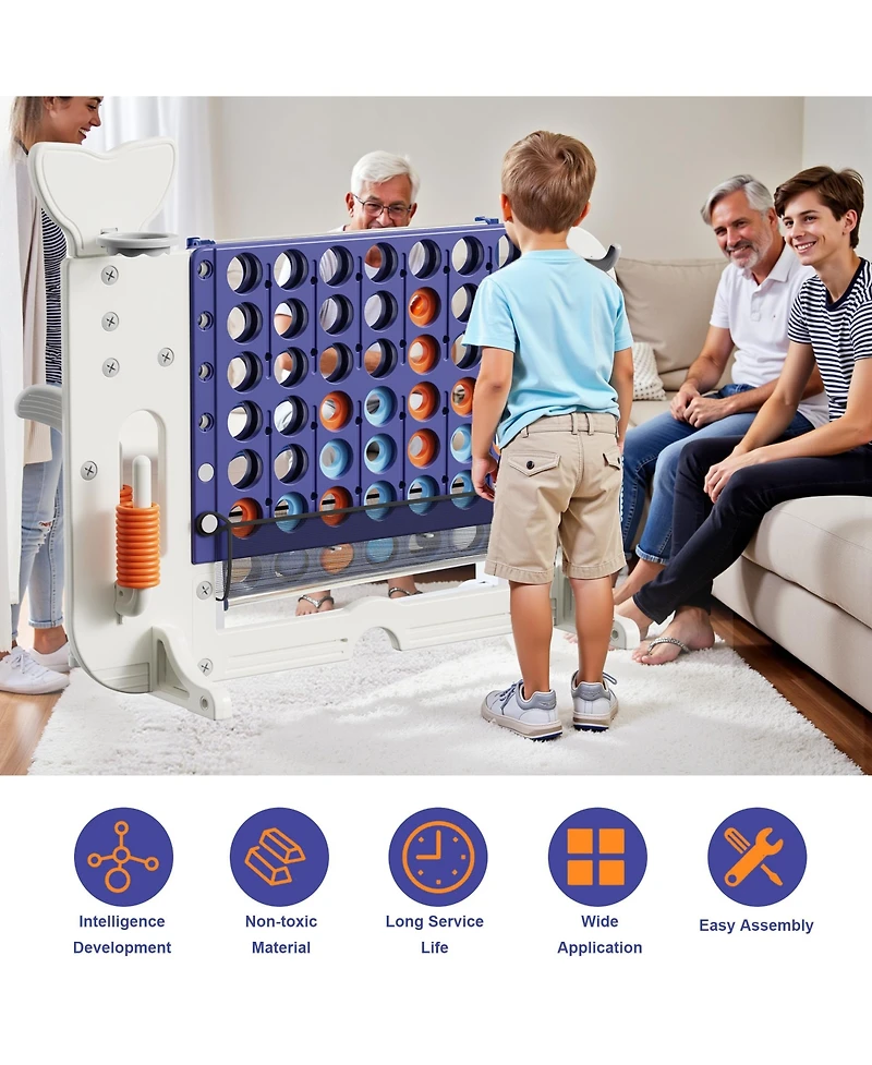 Flynama 4-in-1 Giant Outdoor Game Set – Jumbo Connect 4, Basketball, Ring Toss & Golf for Kids & Adults