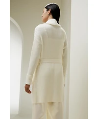 Lilysilk Women's Merino Wool Shawl Collar Cardigan