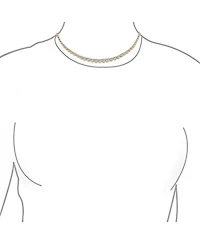 Bling Jewelry Graduated Cz Round Statement Tennis Necklace Collar Yellow Gold Plated