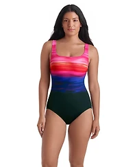 ShapeSolver Women's Scoop Neck One-Piece Swimsuit