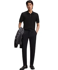 Boss by Hugo Men's Mercerized Cotton Basket Weave Polo Shirt