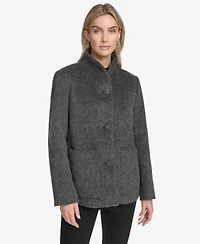 Andrew Marc Women's Piper Button Front Wool Blend Jacket