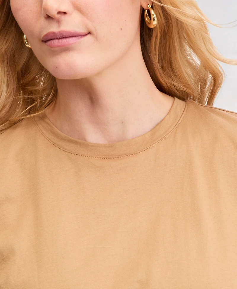 I.n.c. International Concepts Women's Cotton Bubble-Hem T-Shirt, Macy's Exclusive