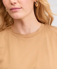 I.n.c. International Concepts Women's Cotton Bubble-Hem T-Shirt, Macy's Exclusive