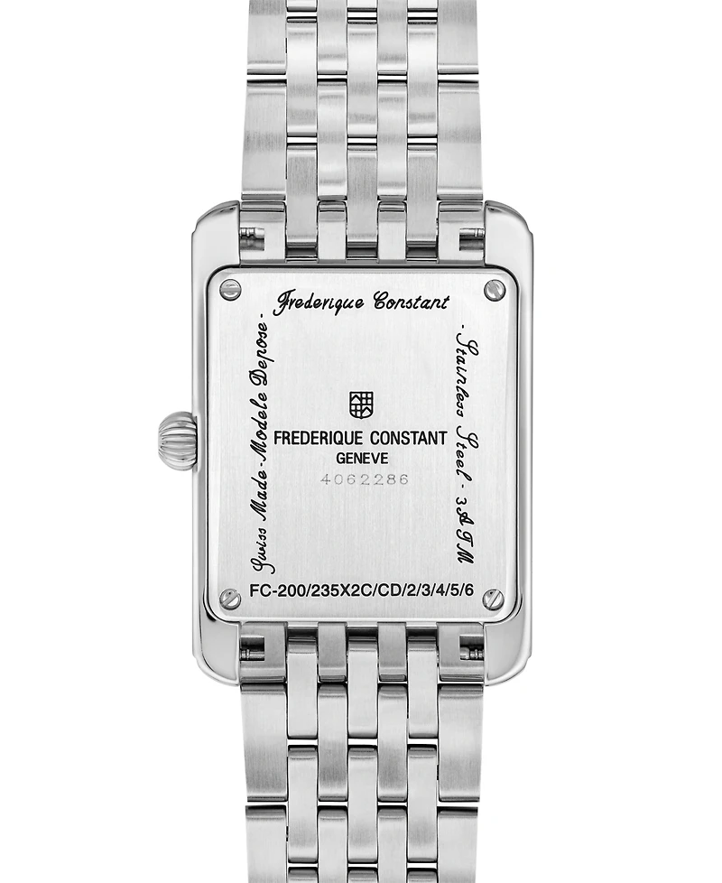 Frederique Constant Women's Carree Silver-Tone Stainless Steel Bracelet Watch, 25.2mm