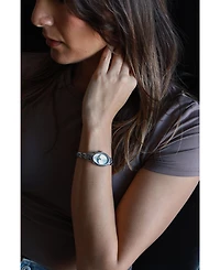 Peugeot Women's Silver 30x25mm Sun Moon Dial Link Bracelet Watch