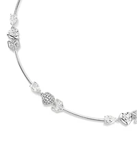Swarovski Heart with Arrow, White, Rhodium Plated Idyllia Necklace