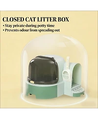 Aostirmotor Covered Cat Litter Box in Green